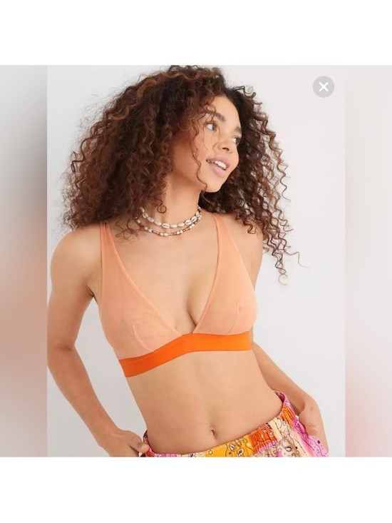 aerie Other - Aerie smoothez mesh plunge bralette size M orange